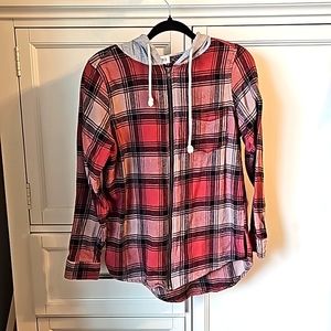 BKE zip hooded flannel